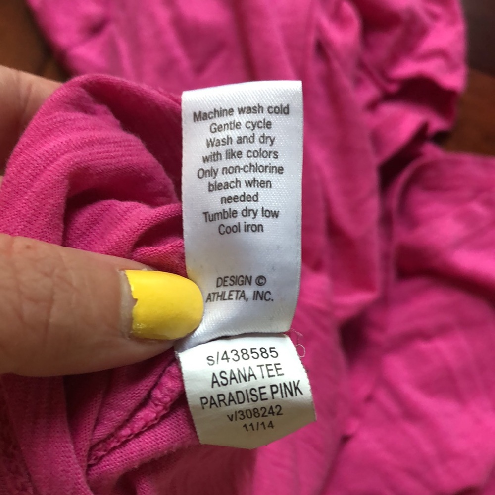 Athleta Asana tee paradise pink scoop neck shirt - Picture 4 of 5